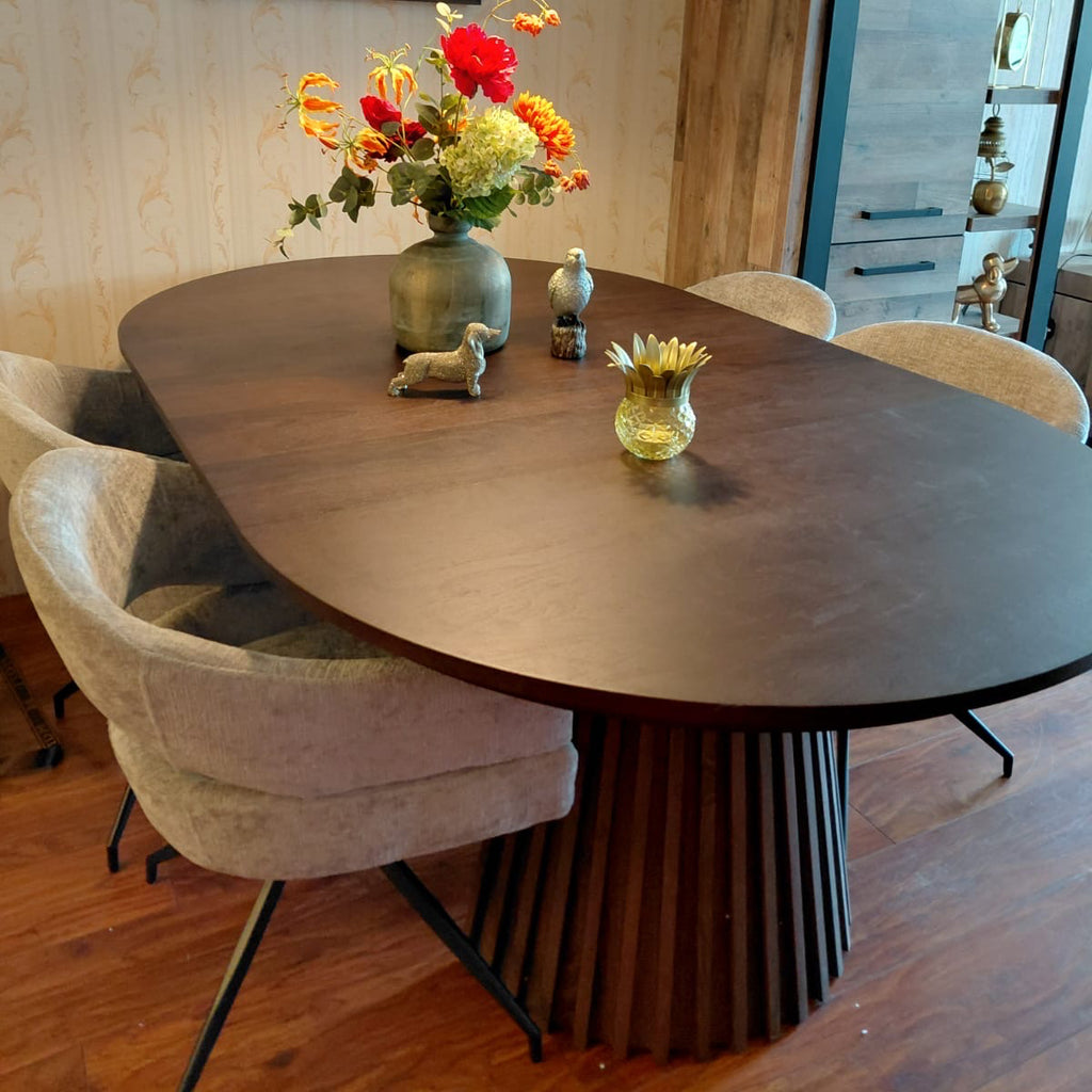 Nova Ovale Eettafel Walnoot 120-160-200 cm