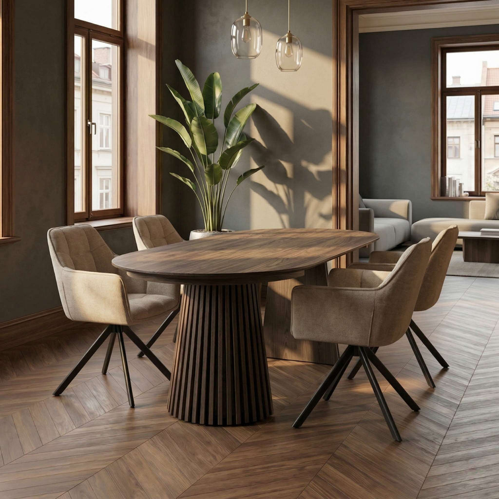 Nova Ovale Eettafel Walnoot 120-160-200 cm