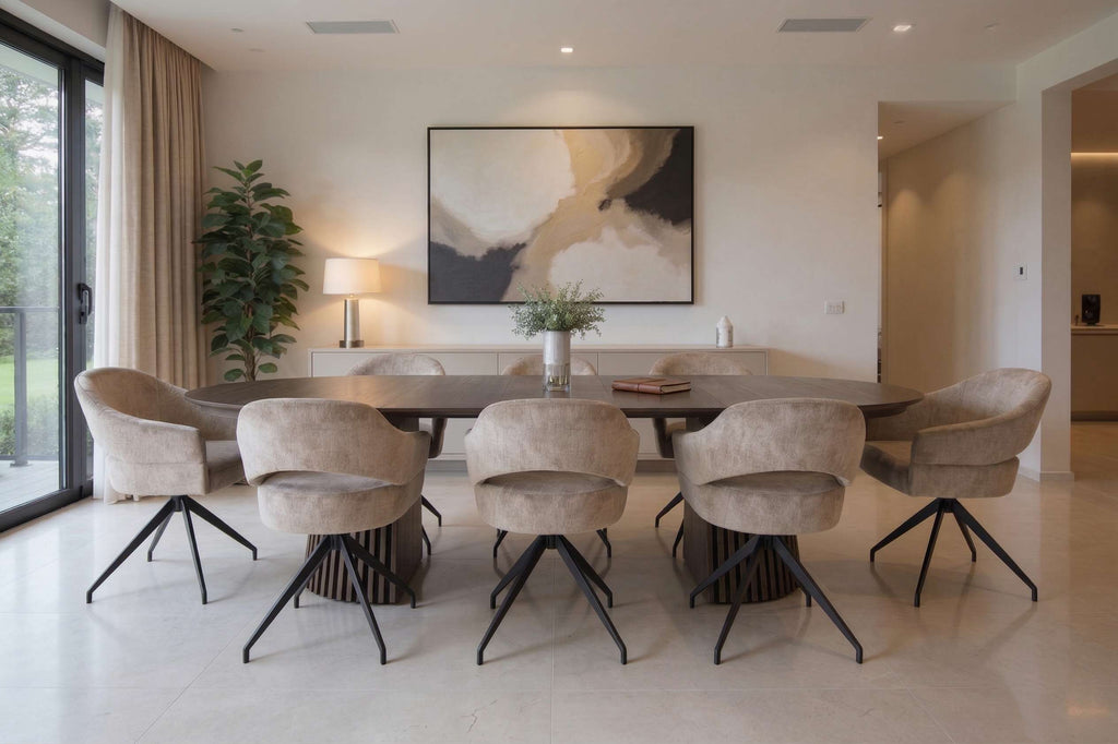 Nova Ovale Eettafel Walnoot 120-160-200 cm